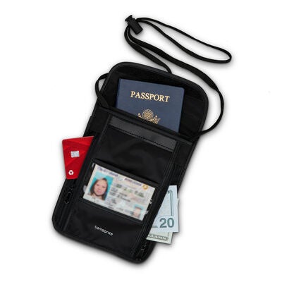 RFID Neck Pouch in the color Black.
