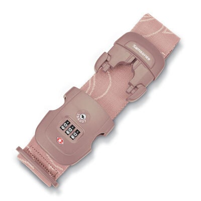 3 Dial Travel Sentry Combination Luggage Strap in the color Dusty Rose.