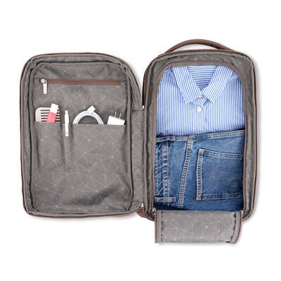 Better Than Basic Travel Backpack in the color Chocolate Mauve.