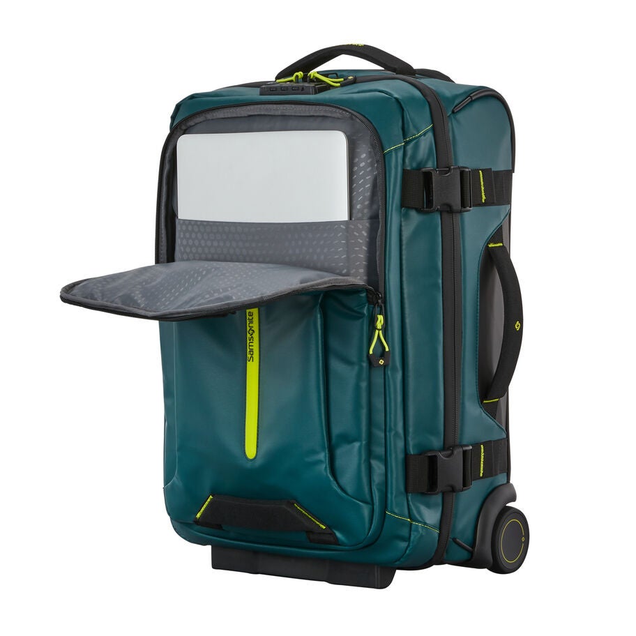 Ecodiver Carry-On Wheeled Duffel in the color Dark Teal/Lime. image number 2