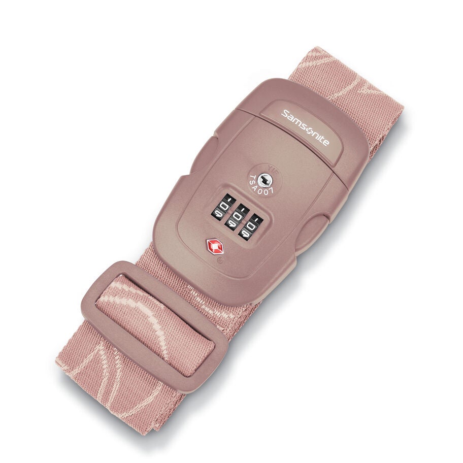3 Dial Travel Sentry Combination Luggage Strap in the color Dusty Rose. image number 0
