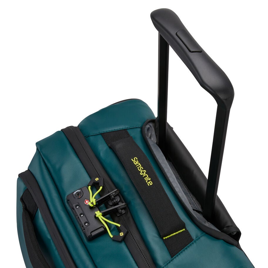 Ecodiver Carry-On Wheeled Duffel in the color Dark Teal/Lime. image number 3