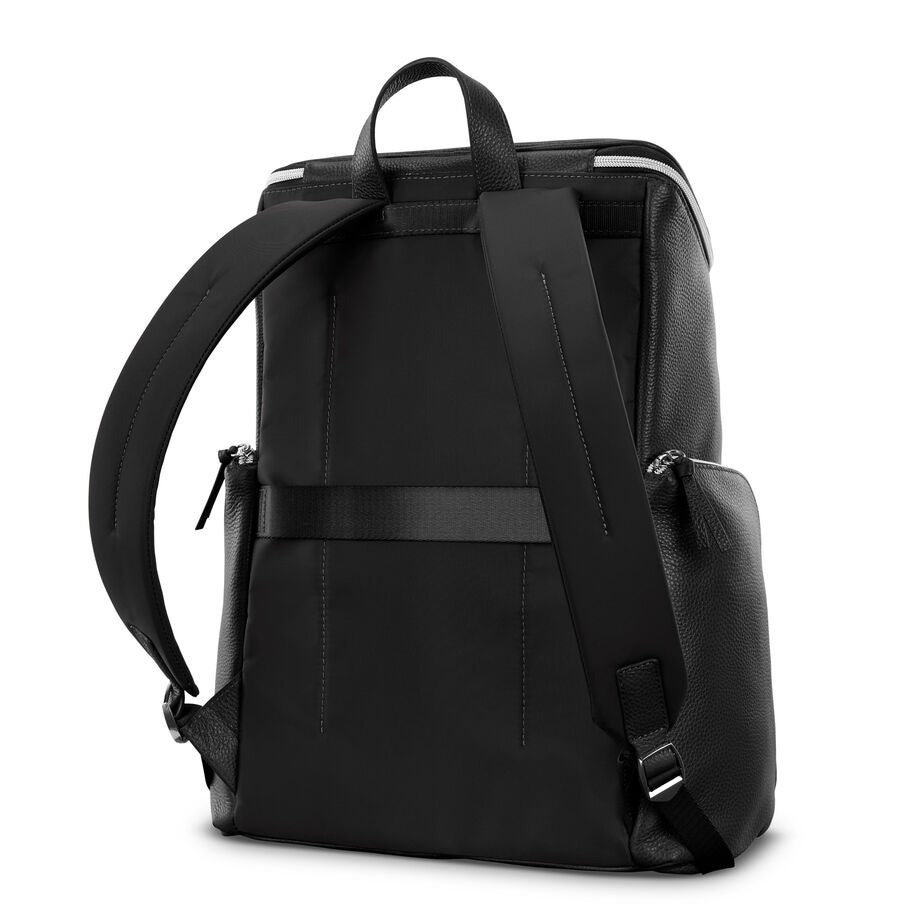 Mobile Solution 2 Leather Deluxe Backpack in the color Black. image number 5