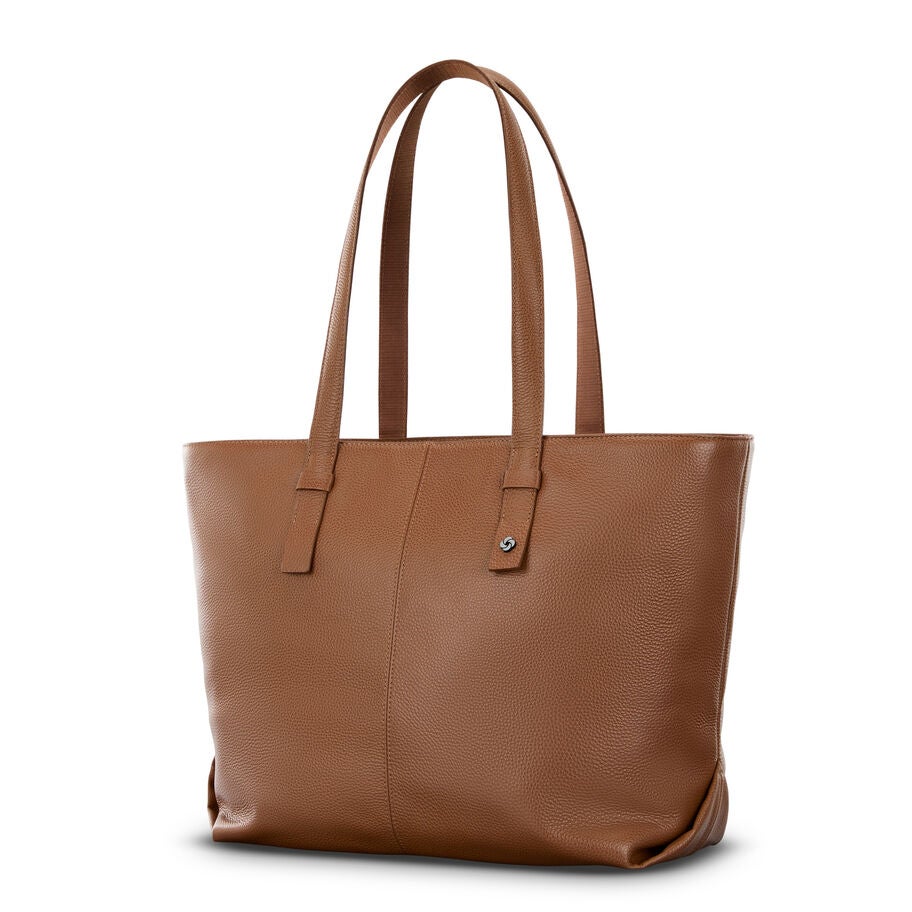 Mobile Solution 2 Leather Tote in the color Cognac. image number 0