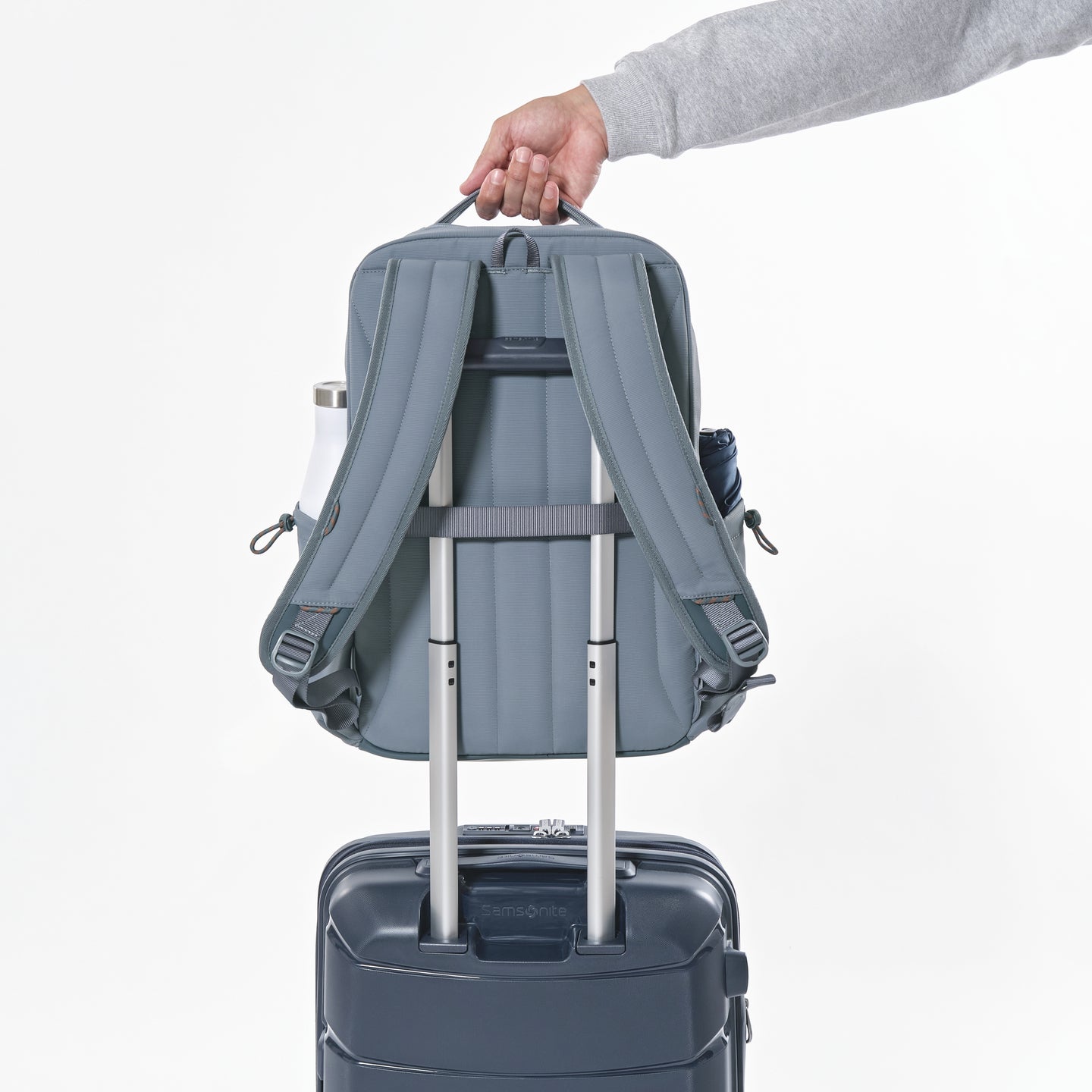 StackIt&reg; Strap slides easily over your extended carry-on or checked bag handle to make transportation a breeze.