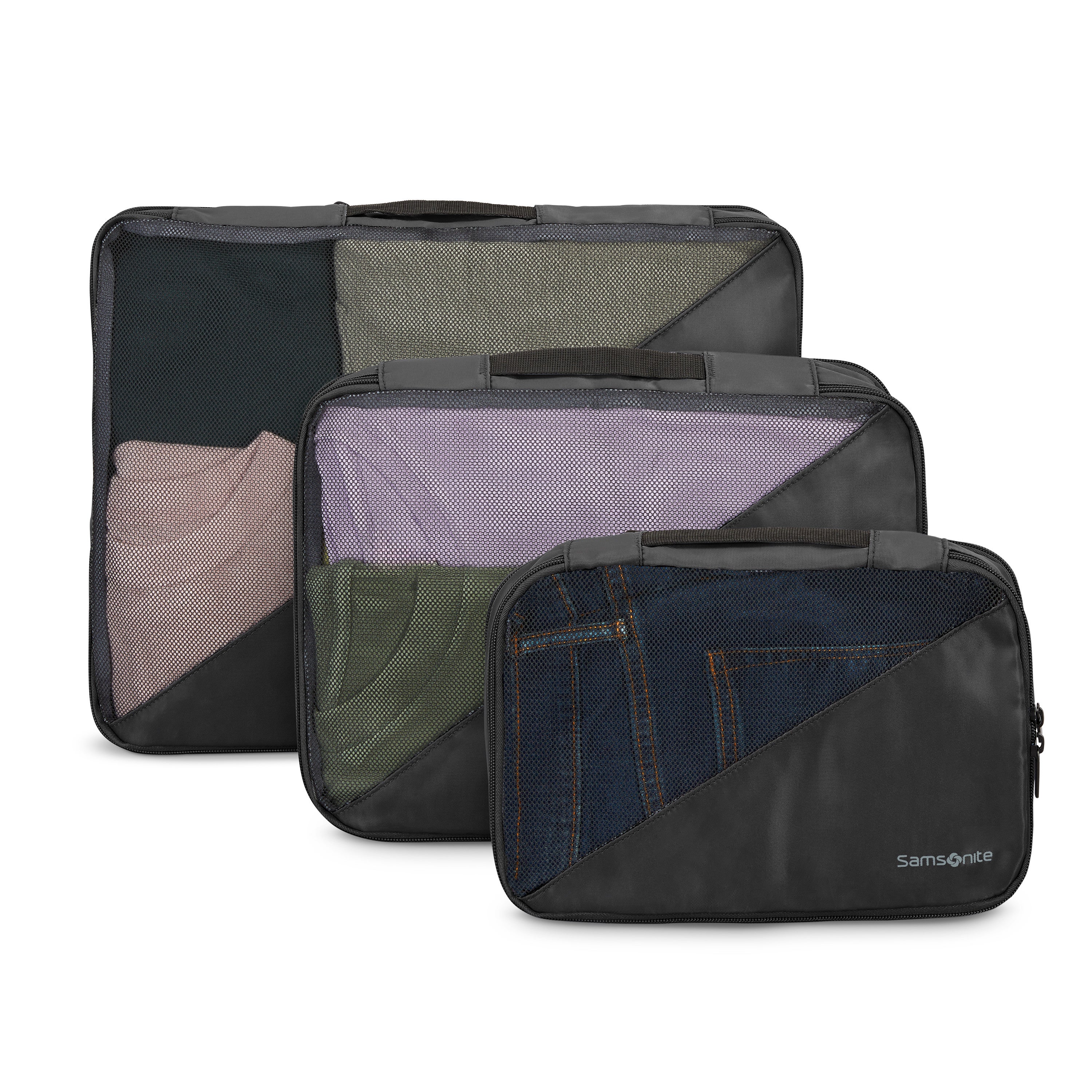 3 Piece Compression Packing Cubes | Black | Luggage Accessories from Samsonite