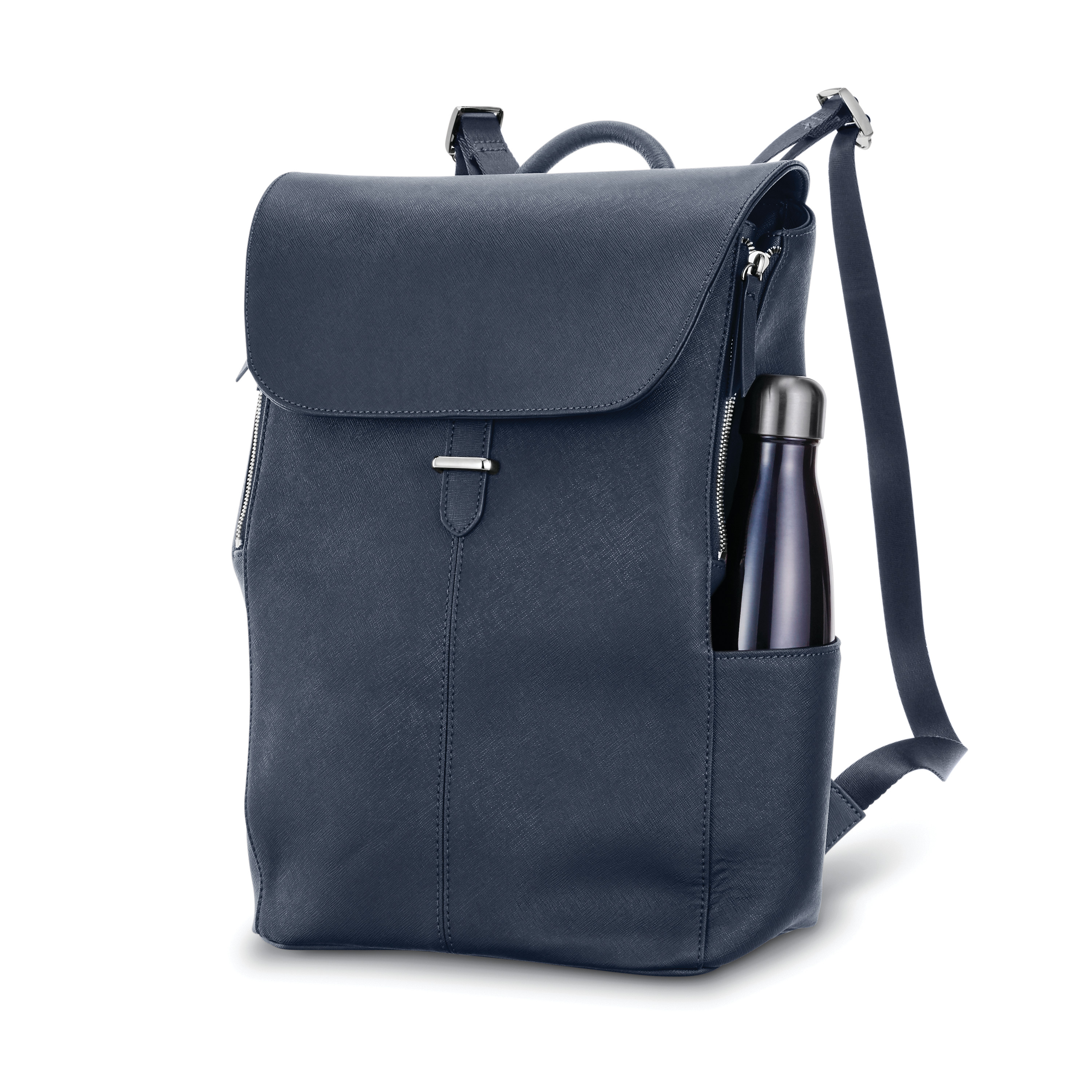 flap leather backpack