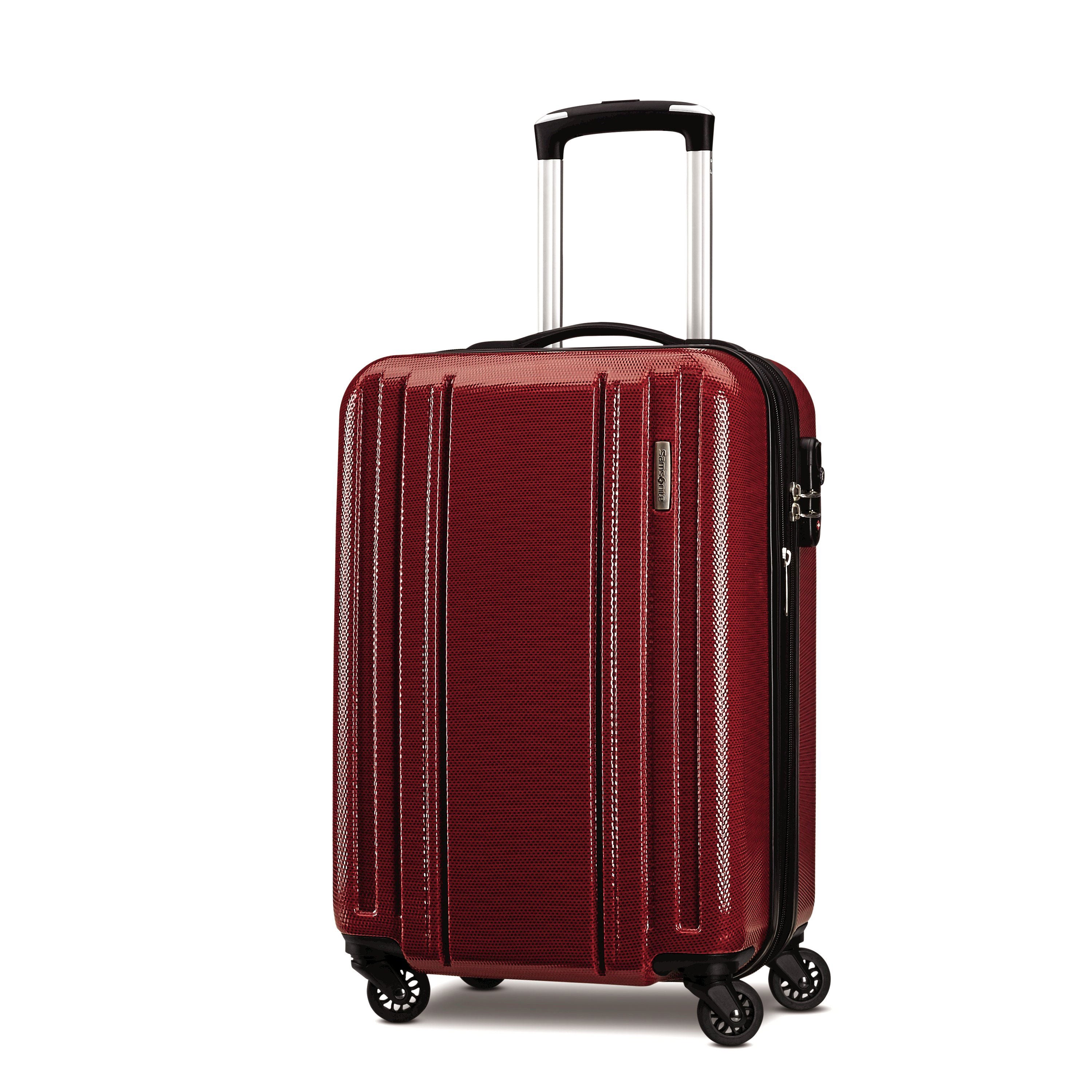 Red samsonite carry on luggage deals